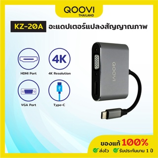 QOOVI หัวแปลง 8Pin Type-C to Digital AV Adapter HDMI+VGA สำหรับ Android