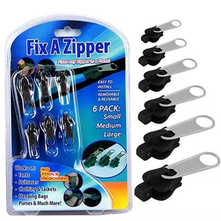 6PCS Fix A Zipper Zippers Sewing Tools 3Sizes Popular New Design Replacement Zip Slider Durable Repair Kit Instant Fix Portable Universal