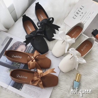 bow shoes 🎀 รองเท้าหุ้มส้นผูกโบว์ (พร้อมส่ง)