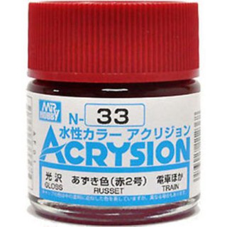 Mr.Hobby สีสูตรน้ำ Acrysion N33 Russet สีน้ำสำหรับพลาสติกโมเดล กันพลา