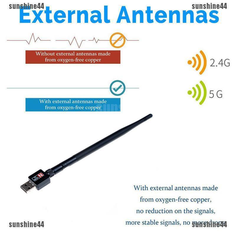 Sun44 2.4 / 5Ghz 600Mbps ดูอัลแบนด์ ไร้สาย usb wifi อะแดปเตอร์เครือข่าย lan