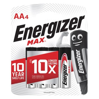 🔥สินค้าขายดี!! เอเนอไจเซอร์ แม็กซ์ ถ่าน ขนาด AA แพ็ค 4 ก้อน ENERGIZER Max Alkaline Batteries AA Pack 4