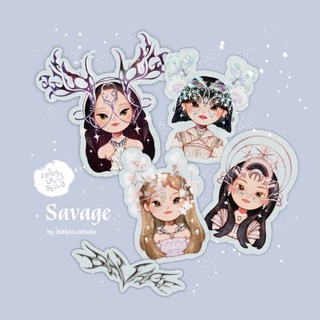 Aespa Savage พวงกุญแจ &amp; สติกเกอร์กลิตเตอร์ by Dailylouisbella