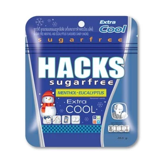 Hacks ลูกอม Sugar free ขนาด 20.5 g. (รสเรกูลาร์ น้ำผึ้งผสมมะนาว และ เมนทอล)