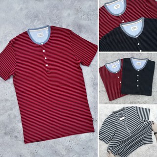 [พร้อมส่ง]LNBTSH ลด 70% เสื้อยืดลายทางเข้ารูป สินค้านำเข้า