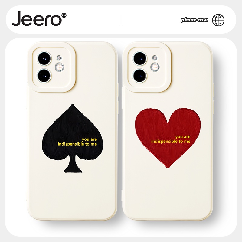 Jeero เคสคู่ เคสไอโฟน คู่รัก กันกระแทกซิลิโคนนุ่มน่ารักตลก เคสโทรศัพท์ Compatible for iPhone 16 15 14 13 12 11 Pro Max SE 2020 X XR XS 8 7 ip Plus HFF1303