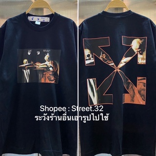 T-shirt  เสื้อยืดแขนสั้น Off Wh.. กระดูก ส้ม S-5XL