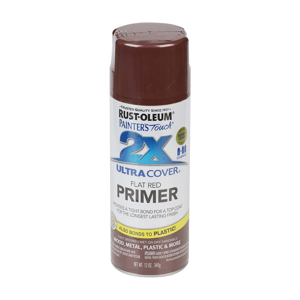 สีสเปรย์ RUST-OLEUM 2X RED PRIMER สีสเปรย์รองพื้นสูตรป้องกันสนิม สามารถใช้งานได้หลากหลายปกปิดพื้นผิว