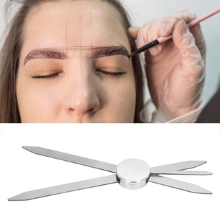 Eyebrow Stencil Ruler ไม้บรรทัดสเตนเลส 3 จุด สีเงิน สําหรับเขียนคิ้ว แต่งหน้า