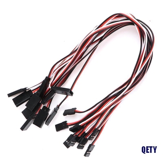 (QETY)10Pcs 30cm Servo Extension Lead Wire Cable For RC Futaba JR Male to Female