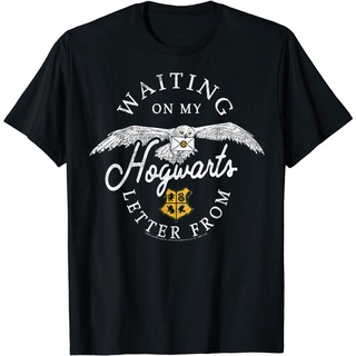 เสื้อยืด พิมพ์ลายตัวอักษร Harry Potter Waiting On Hogwarts สําหรับผู้ใหญ่