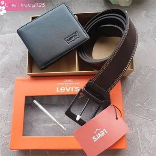 LEVI’S REAL LEATHER BELT &amp; WALLET VALUE PACK ของแท้ ราคาถูก