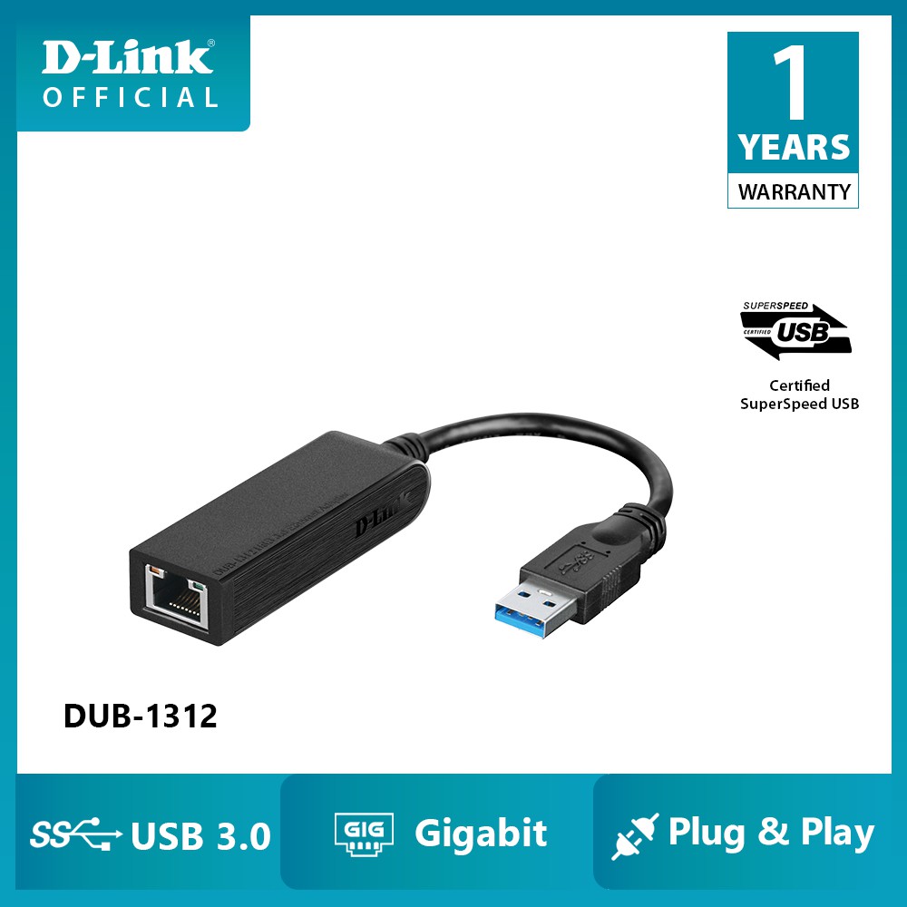 D-link (DUB-1312) USB 3.0 to 1-port Gigabit Ethernet Adapter