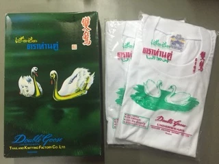เสื้อยืดตราห่านคู่ คอกลม สีขาว size 34-46