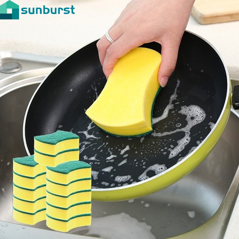 1Pcs Kitchen High Density Sponge Dishwash Wipe Fiber Scouring Pad/Clean Rub Cleaning Tools
