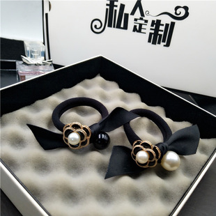 lovemango ยางรัดผม Camellia Bowknot Pearl Hair Tie ยางรัดผมคุณภาพสูงCamellia Hair Tie Bowknot Pearl Hair Tie Hair Tie