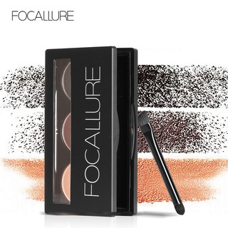 Focallure พาเลทเขียนคิ้ว 3 สีพร้อมแปรง