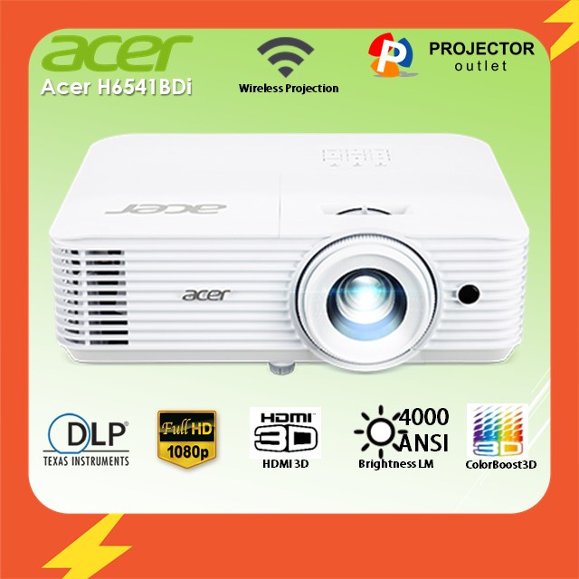 โปรเจคเตอร์ดูหนัง Acer Projector รุ่น H6541BDi 1920x1080 (Full HD) 4000 ANSI Lumens เครื่องฉายที่ใช้ได้ทั้งออฟฟิศ