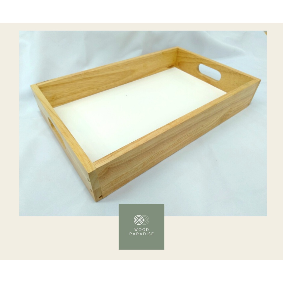 🔥🔥 (เลเซอร์ชื่อได้) Mini BOX tray Wood ถาดไม้ สไตล์มินิมอล  ทำสีแล้ว ใส่ A4 ได้ (กดได้ 3 ชิ้นต่อออเดอร์จ้า)