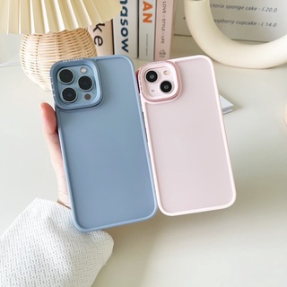 พร้อมส่งในไทย🪐เคสใสหลังขุ่น เคสสำหรับ iPhone Case เคสไอโฟน เคสหลังขุ่นขอบกล้องเงา Design Best เคสขอบสี 11-13Pro,13Promax