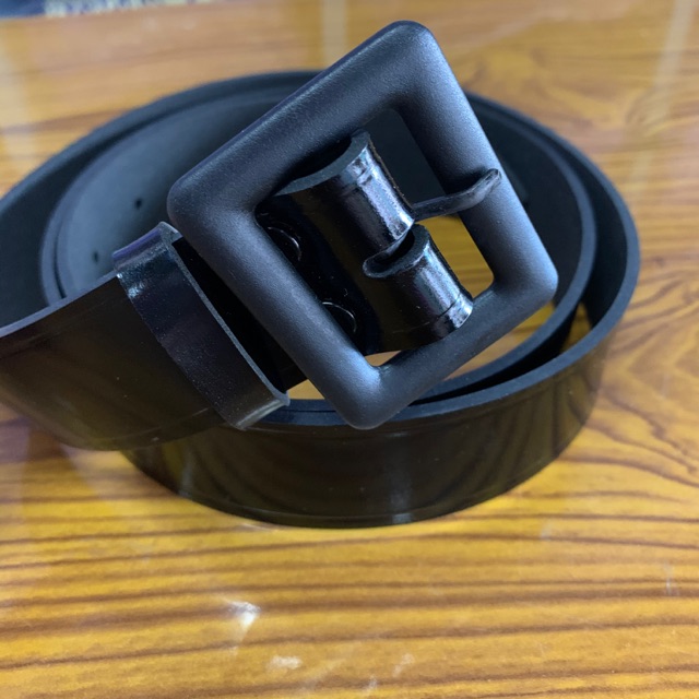 เข็มขัดนักเรียน หนังเเก้ว (เก็บเงินปลายทาง) เข็มขัด นักเรียนหญิง ม.ปลาย หัวดำ-สีดำ หนังเงาPU (Y06)