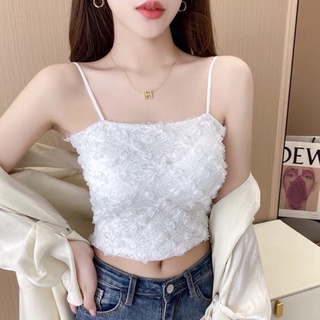 ❀𝕊ℙ❀✨New✨สายเดี่ยวลูกไม้ลายกุหลาบ แบบยาว สม๊อคหลัง💢รอบอก32-40นิ้ว💢