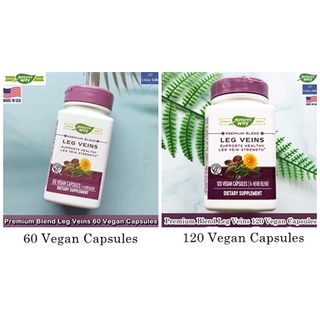 อาหารเสริม เส้นเลือดขอด Premium Blend Leg Veins 60 Vegan Capsules - Natures Way