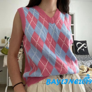 Bay - Women  S เสื้อกันหนาวคอวีแฟชั่นทรงหลวมสําหรับผู้หญิง