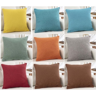 ปลอกหมอนอิง ผ้าลินิน ทรงสี่เหลี่ยม ขนาด 40×40 ซม. สีพื้น สำหรับตกแต่งบ้าน