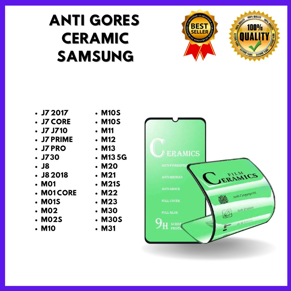 กระจกนิรภัยเซรามิค - Anti-Shatter SAMSUNG J7 2017-J7 CORE-J7-J710-J7 PRIME-J7 PRO-J730-J8-J8 2018-M0