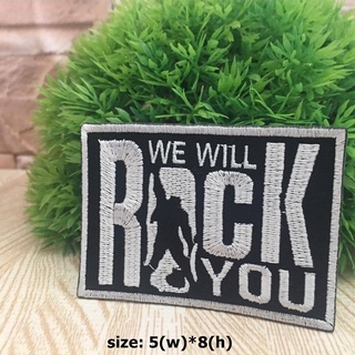 We Will Rock You ตัวรีดติดเสื้อ อาร์มรีด อาร์มปัก ตกแต่งเสื้อผ้า หมวก กระเป๋า แจ๊คเก็ตยีนส์ Hipster Embroidered Iron ...
