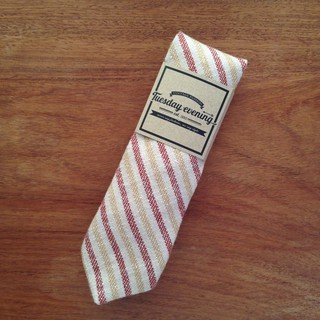 เนคไทสีแดงเหลืองลายทาง Red and Mustard Stripe Necktie