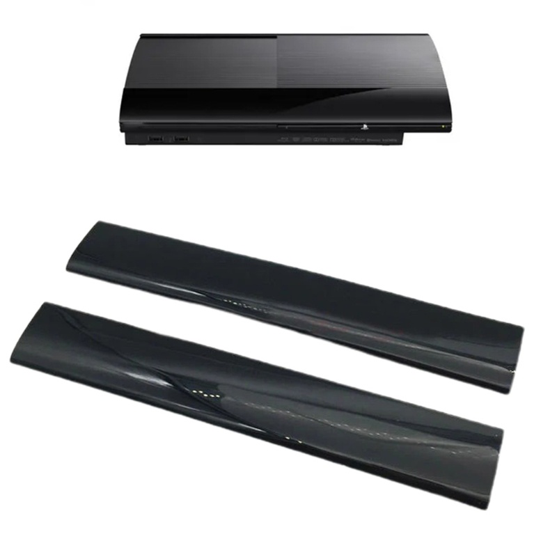 Rr สําหรับ PS3 SLIM 4000 คอนโซลอะไหล่ซ่อมสีดําสําหรับเปลือกด้านหน้าสําหรับกรณีซ้ายขวา Faceplate แผง