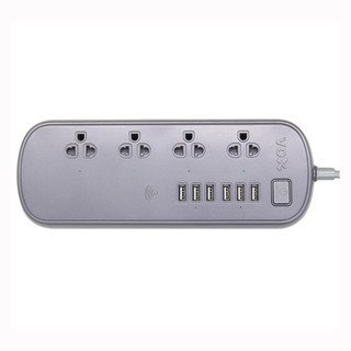 รางปลั๊กไฟ 4 ช่อง 1 สวิตซ์ 6 USB VOX Smart wi-fi GRAY 3 ม.  POWER STRIP VOX CITY LIFE SERIES SMART WIFI CTW-416 4-OUTLET