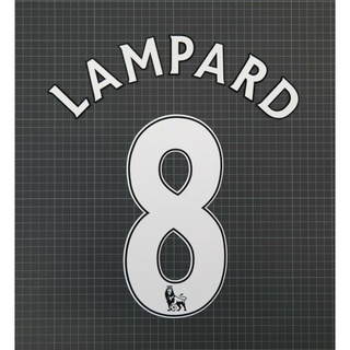 เบอร์ กำมะหยี่ LAMPARD # 8 Chelsea Home/Away 2007-2013 EPL Premier League White Name set