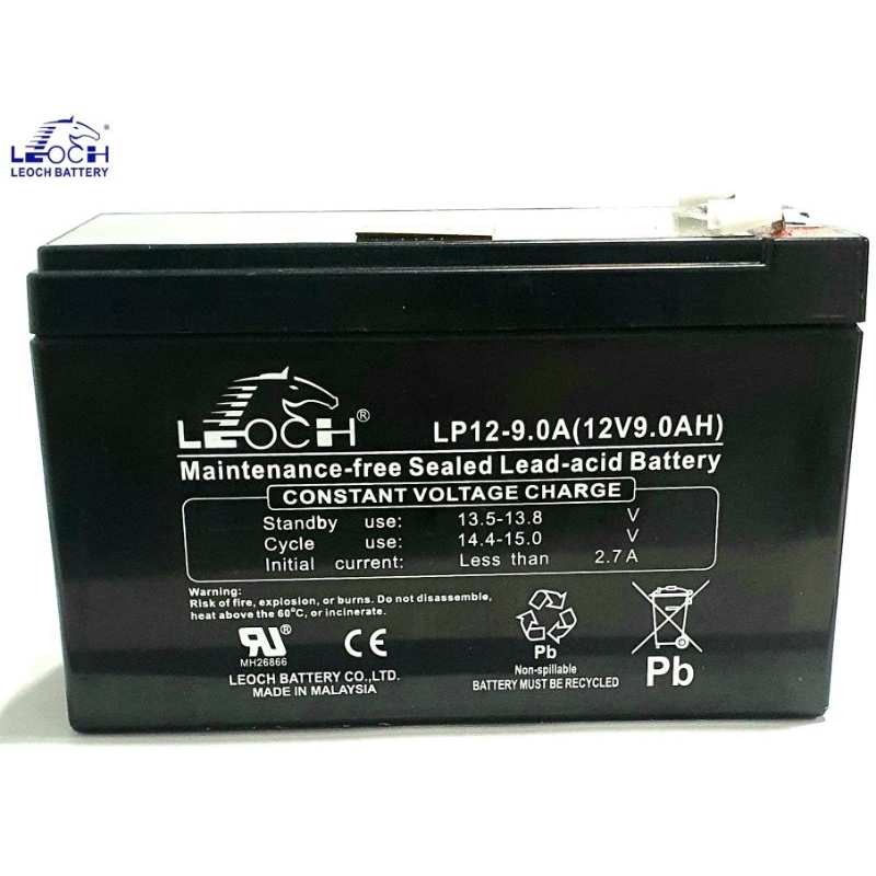 🚜 Battery Leoch LP12-9.0 💥  แบตเตอรี่แห้ง - 12V 9Ah  🎇