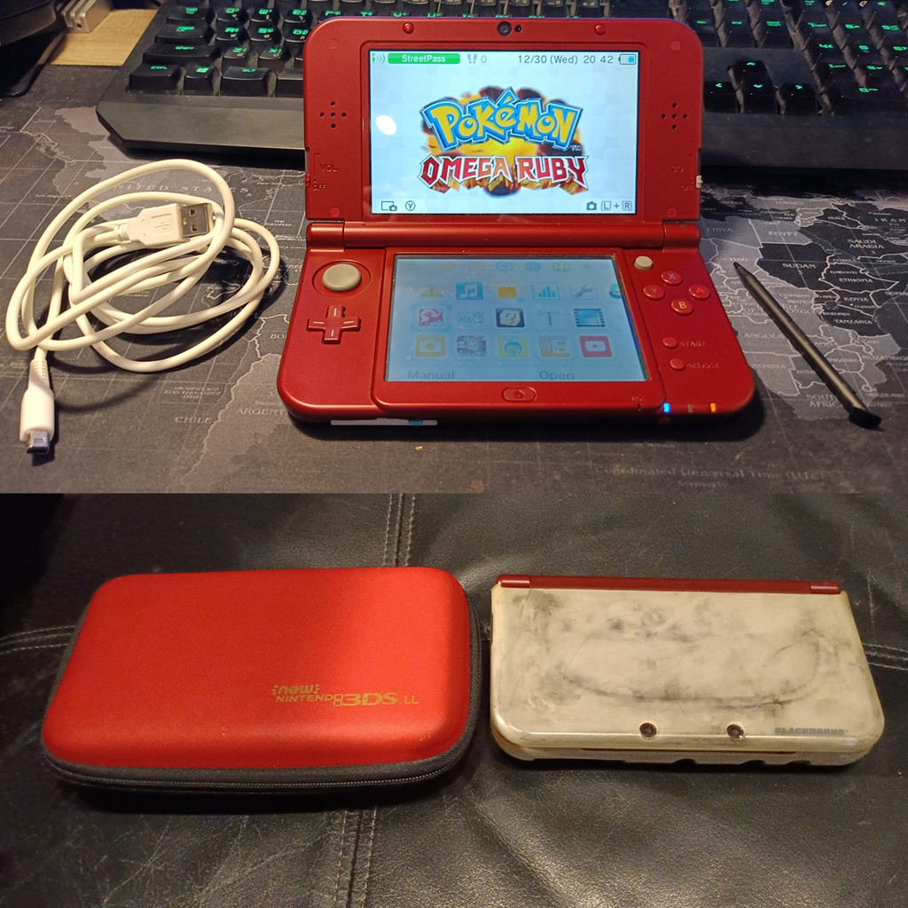 ขาย NEW 3DS XL สีแดงงงงง (มือสอง)  ของแท้ สภาพสวย 95% แถมเคส BLACKHORNS และเคสกันกระแทกสีแดงงงงงง