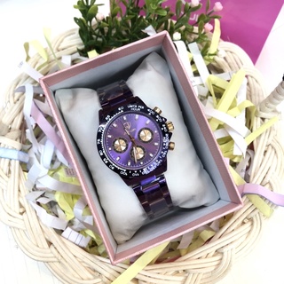 นาฬิกาข้อมือหญิงJUNJIAเรือนและสายเหล็กทอง,สี(2ไมครอน)ระบบQuartz สีสันสวยงามดีไซน์ทันสมัย คลาสสิค