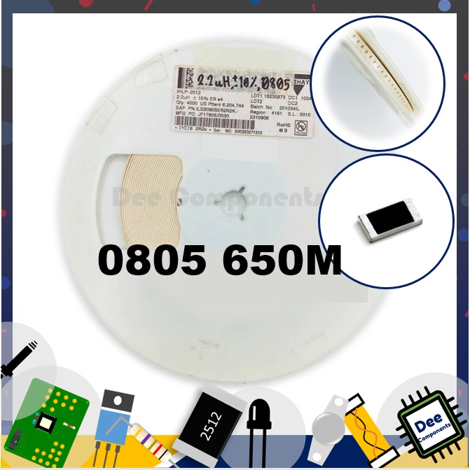 650M Ohm 0805 ±10% 30mA -55°C~125°C 2.2uH  ILSB0805ER2R2K Vishay/Dale 1-B1-27 (1 แพ็ค มี 100 ชิ้น)