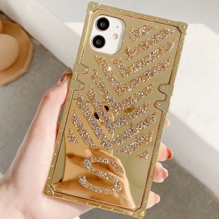 เคสโทรศัพท์มือถือ กันกระแทก ลายตัวอักษร ประดับเพชร สําหรับ iPhone 11 PRO MAX XS MAX XR 6S 7 8 PLUS SE2 6P 7P 8P