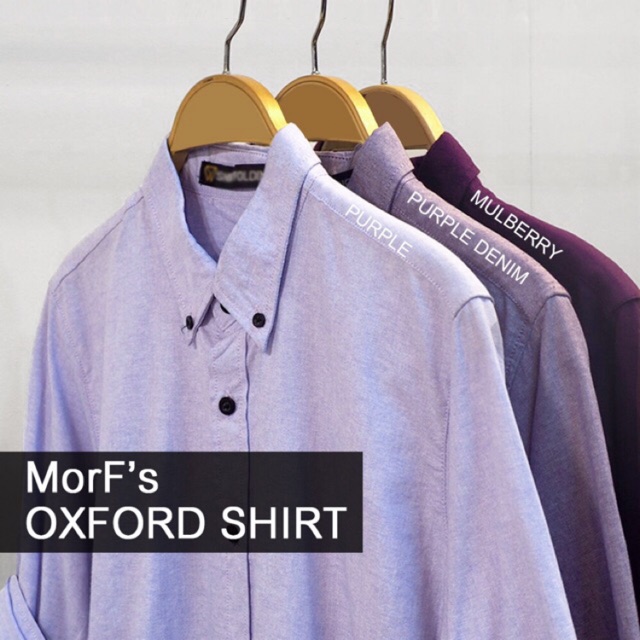 รีสต๊อค* Oxford Long Sleeve Shirt เสื้อเชิ้ต แขนยาว โทนสีม่วง