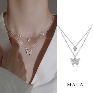 สร้อยคอเงิน สองชั้น จี้ผีเสื้อ เรียบง่าย สไตล์เกาหลี สําหรับ…