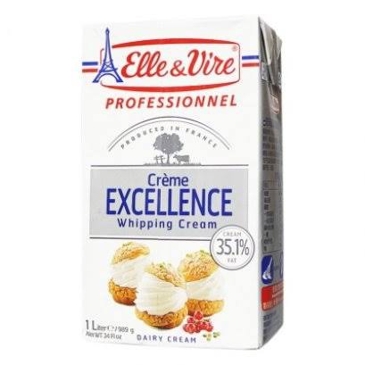 ecook วิปปิ้งครีม​ คุกกิ้งครีม จากฝรั่งเศส elle&vire whipping cream cooking​ cream​ 989g