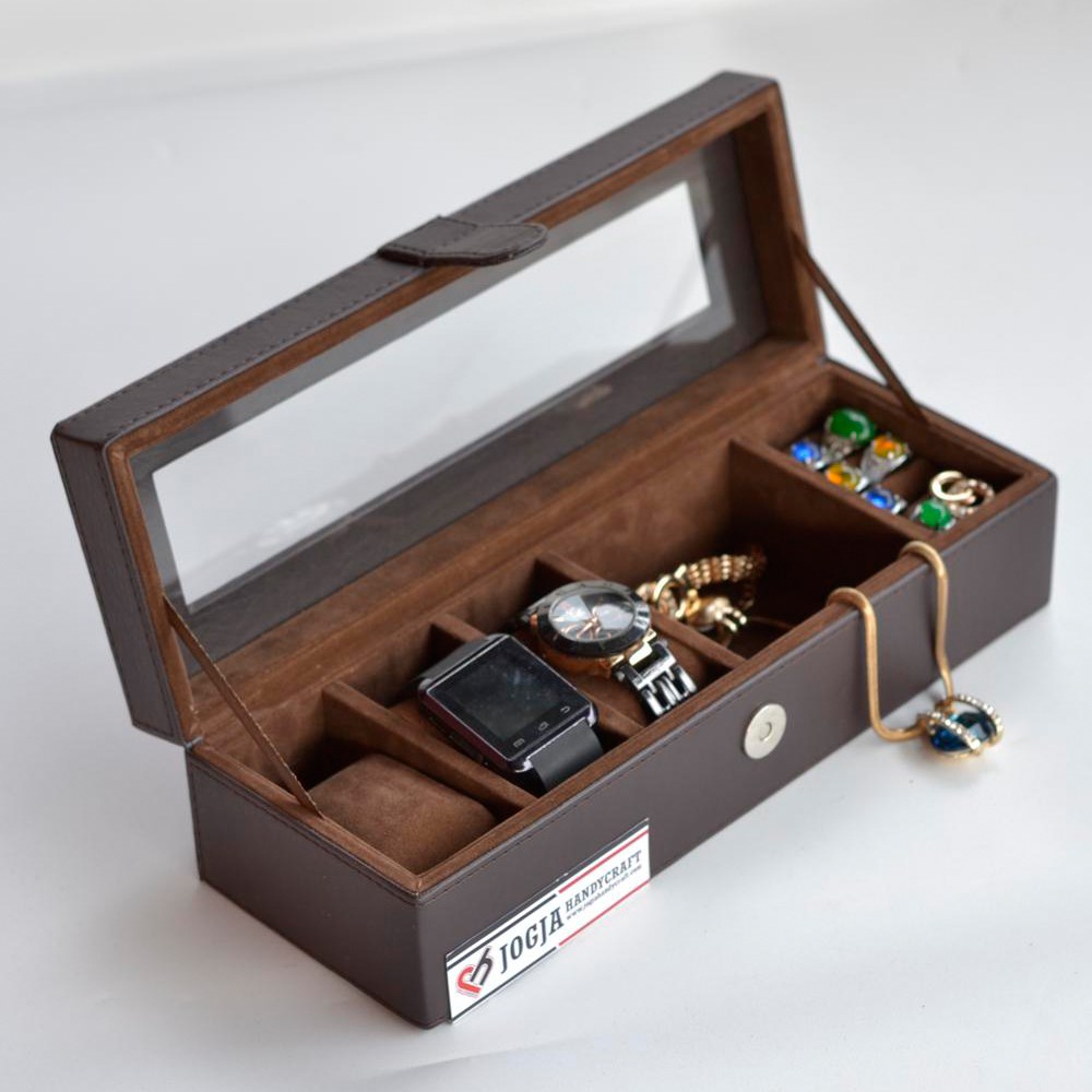กล่องนาฬิกา มี 3 + Jewelry & Accessories Brown / Watch box organizer