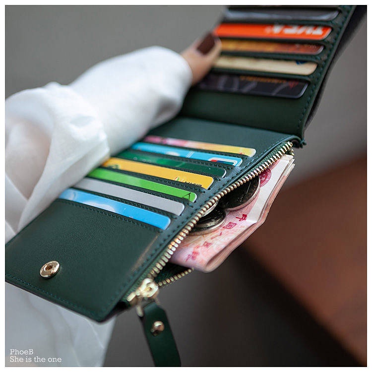 SENSES// Card Holder Female Ultra-Thin Genuine Leather Little Bee Multi-Card-Slot Coin Purse Bank Card High-End Exquisite Card Holder iKkw