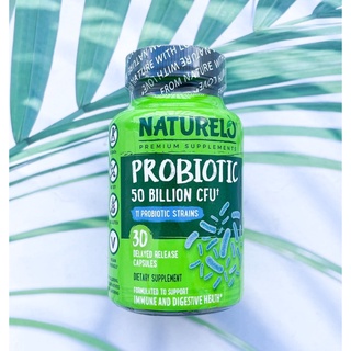 โปรไบโอติก 5 หมื่นล้านตัว Probiotic 50 Billion CFU 30 Delayed Release Capsules (NATURELO®)