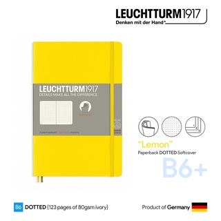 Leuchtturm1917 Paperback (B6+) Dotted Soft Cover "Lemon" - สมุดโน๊ต Leuchtturm B6+ ลายจุด ปกอ่อน สีเหลือง