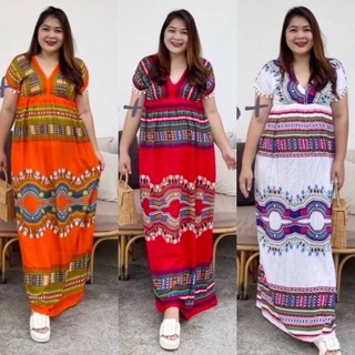 Size up เดรส สาวอวบ เดรสคอวี แขนล้ำ อก 44” Bigsize oversize