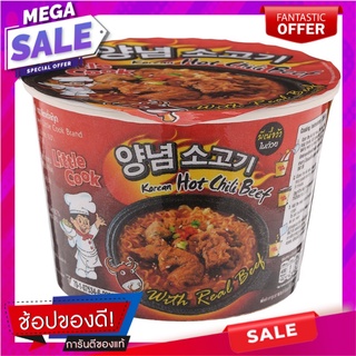 ลิตเติ้ลกุ๊กบะหมี่ราเมงสำเร็จรูปรสเนื้อเผ็ดเกาหลี 150กรัม Little Cook Instant Ramen Noodles Korean Spicy Beef Flavor 150