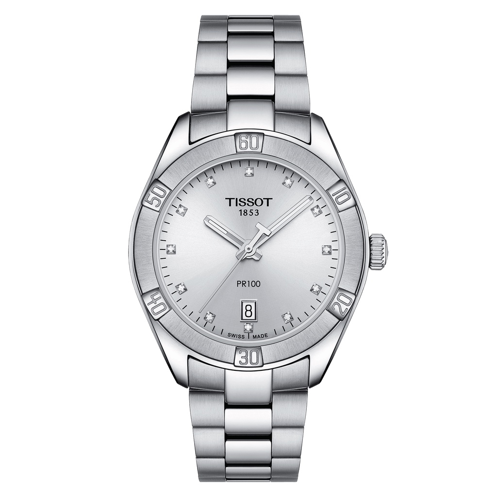 Tissot PR 100 Sport Chic ทิสโซต์ พีอาร์ 100 สปอร์ต ชิค T1019101103600 สีเงิน นาฬิกาผู้หญิง